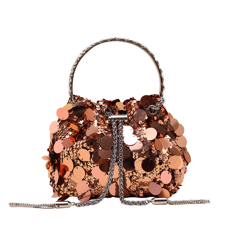 Wholesale Metal Tassel Sequin Dinner Bags, Portable Crossbody Bags